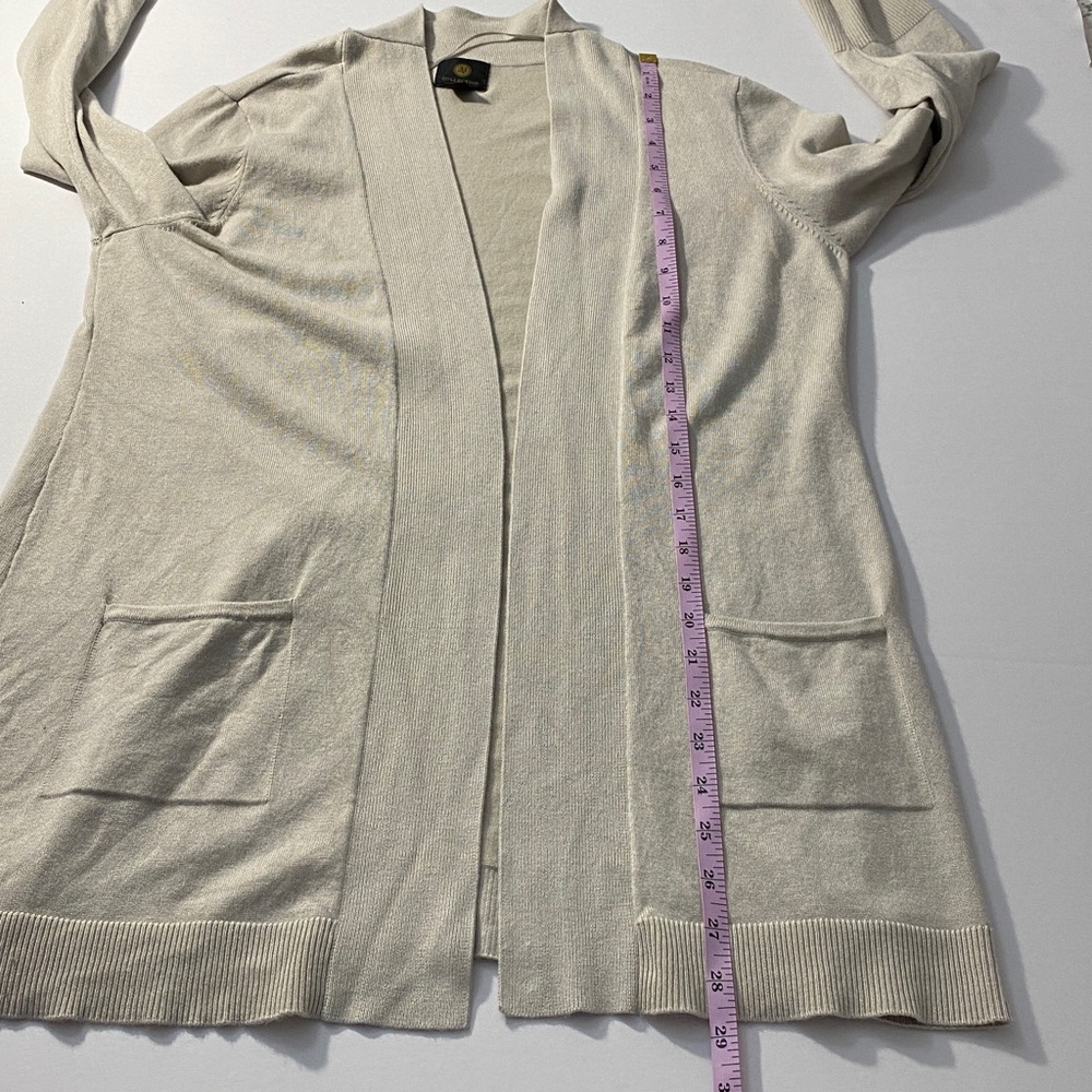 JM Collection Beige Open-Front Cardigan - Picture 12 of 13